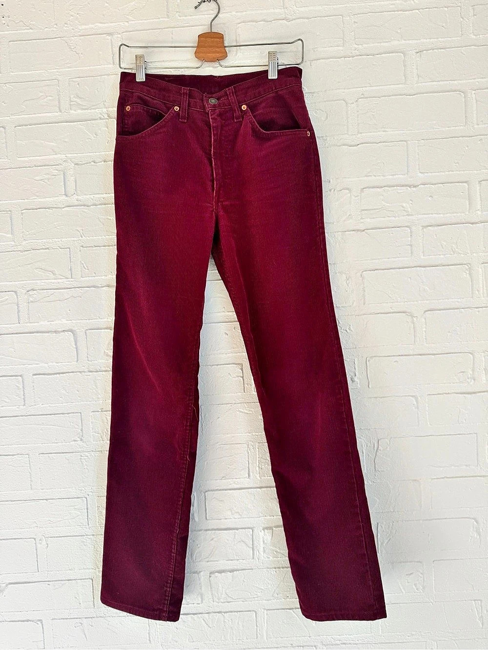 Levi's Corduroy Straight Leg Jeans in Burgundy Waist 30